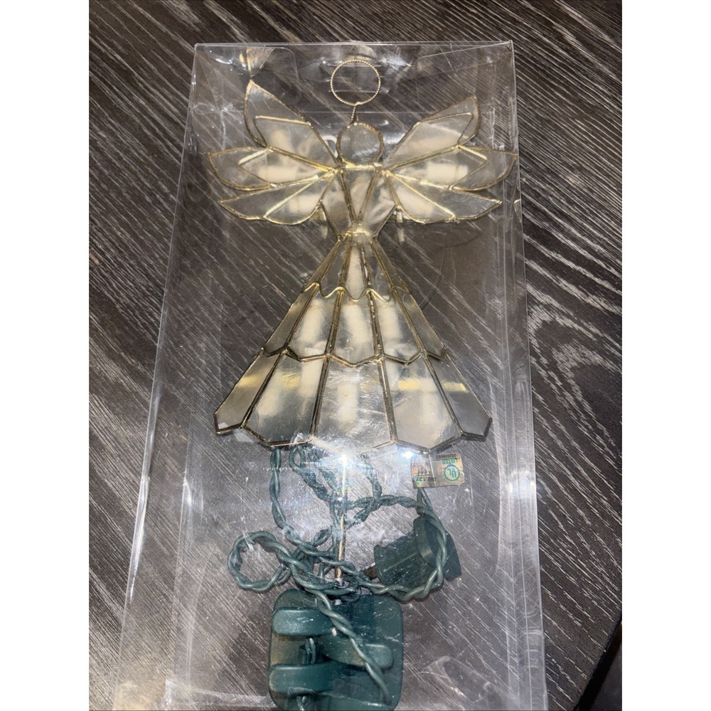Angel Tree Topper White Gold Metal Frame‎ 10.9 In Ht Lights Up - Picture 2 of 4